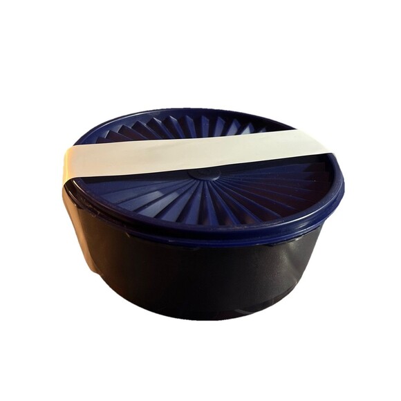 Tupperware Servalier Stacking Cookie Canister 7.5 Cup Dark Blue 1.8L New Plastic - Picture 1 of 7